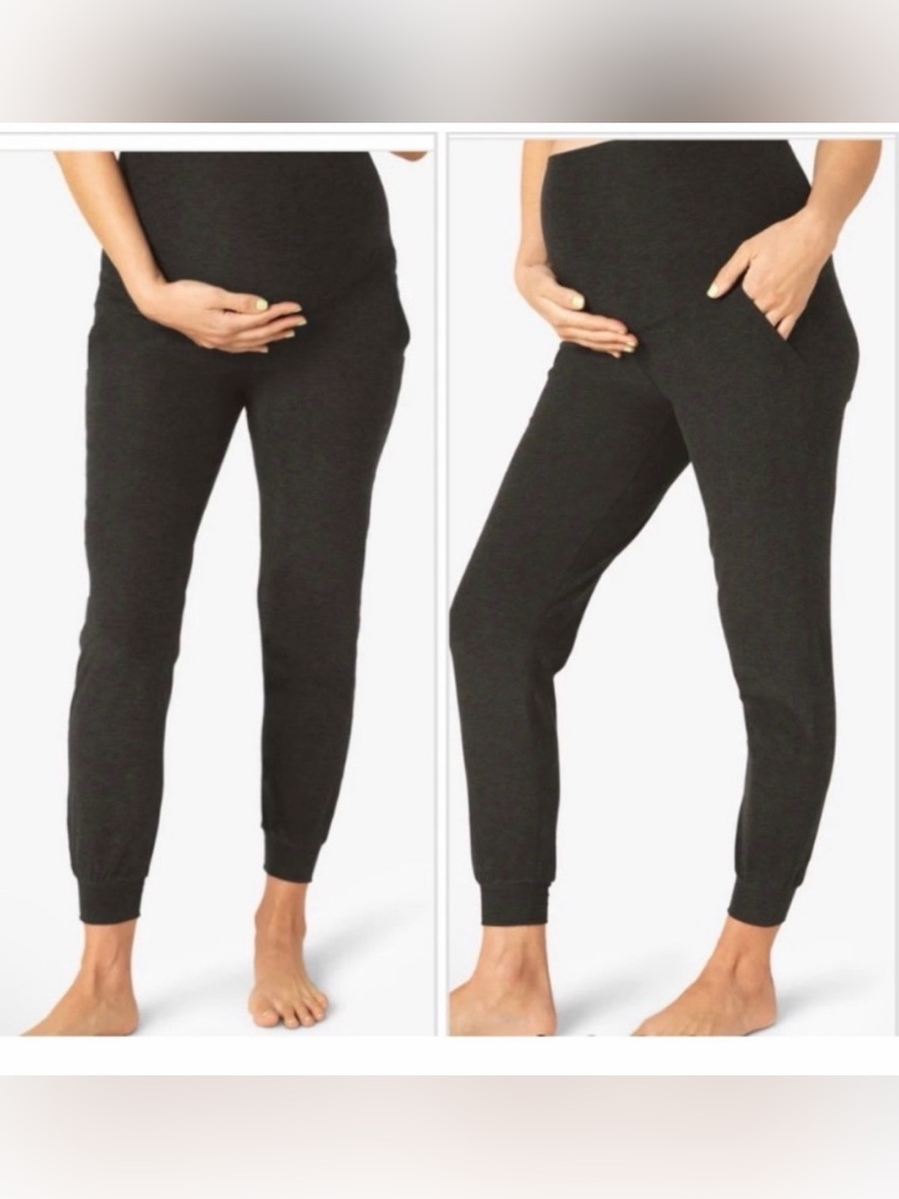 Beyond the bump Black space-dye Women’s Jogger Pants szlarge with pockets